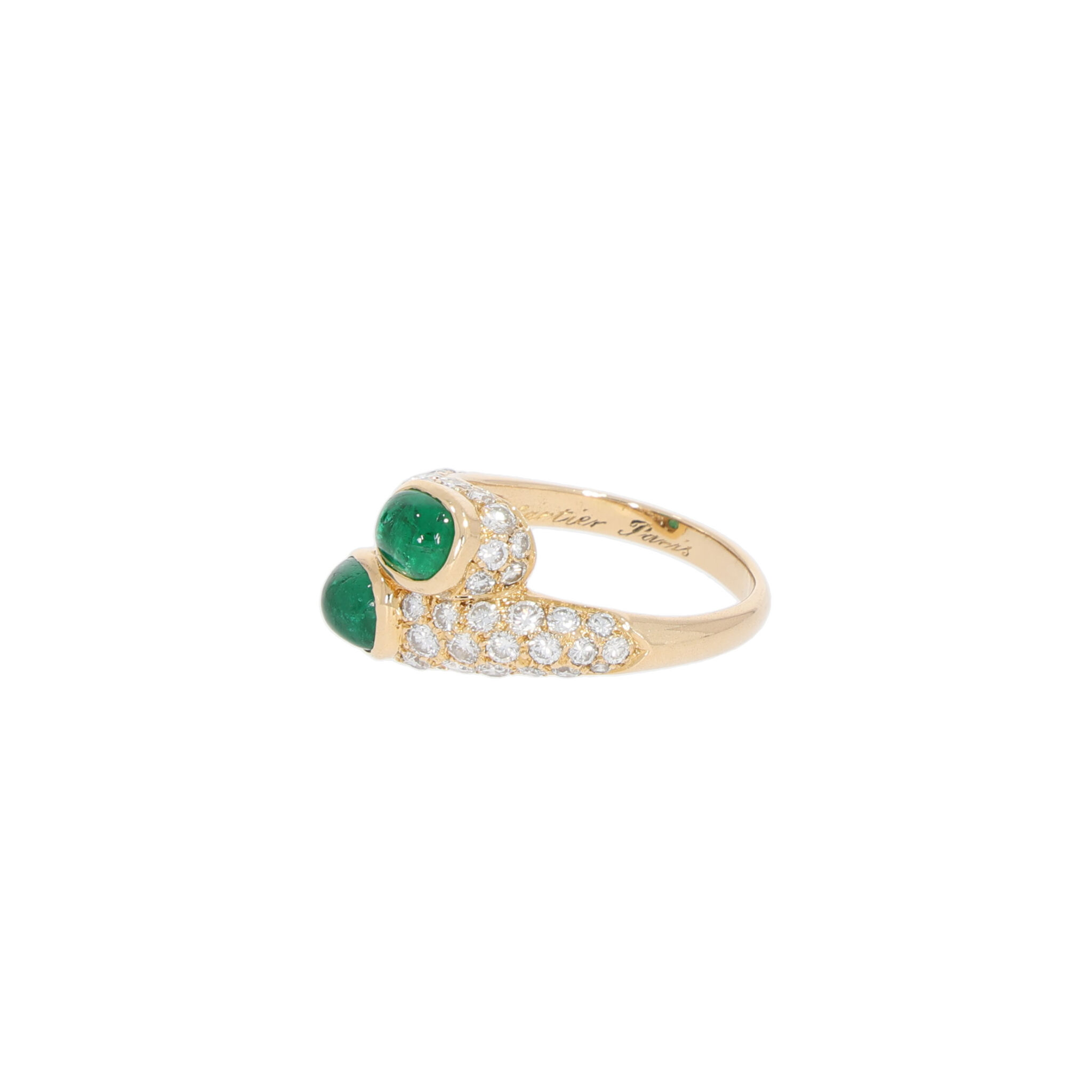 Cartier toi et moi Ring Gelbgold 750 / 18K mit 2 Smaragden - Bild 2