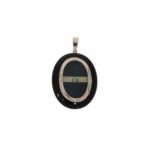Onyx Medaillon in Gelbgold 333 / 8K mit ca. 0,2 ct Diamanten - Bild 2 Vorschau