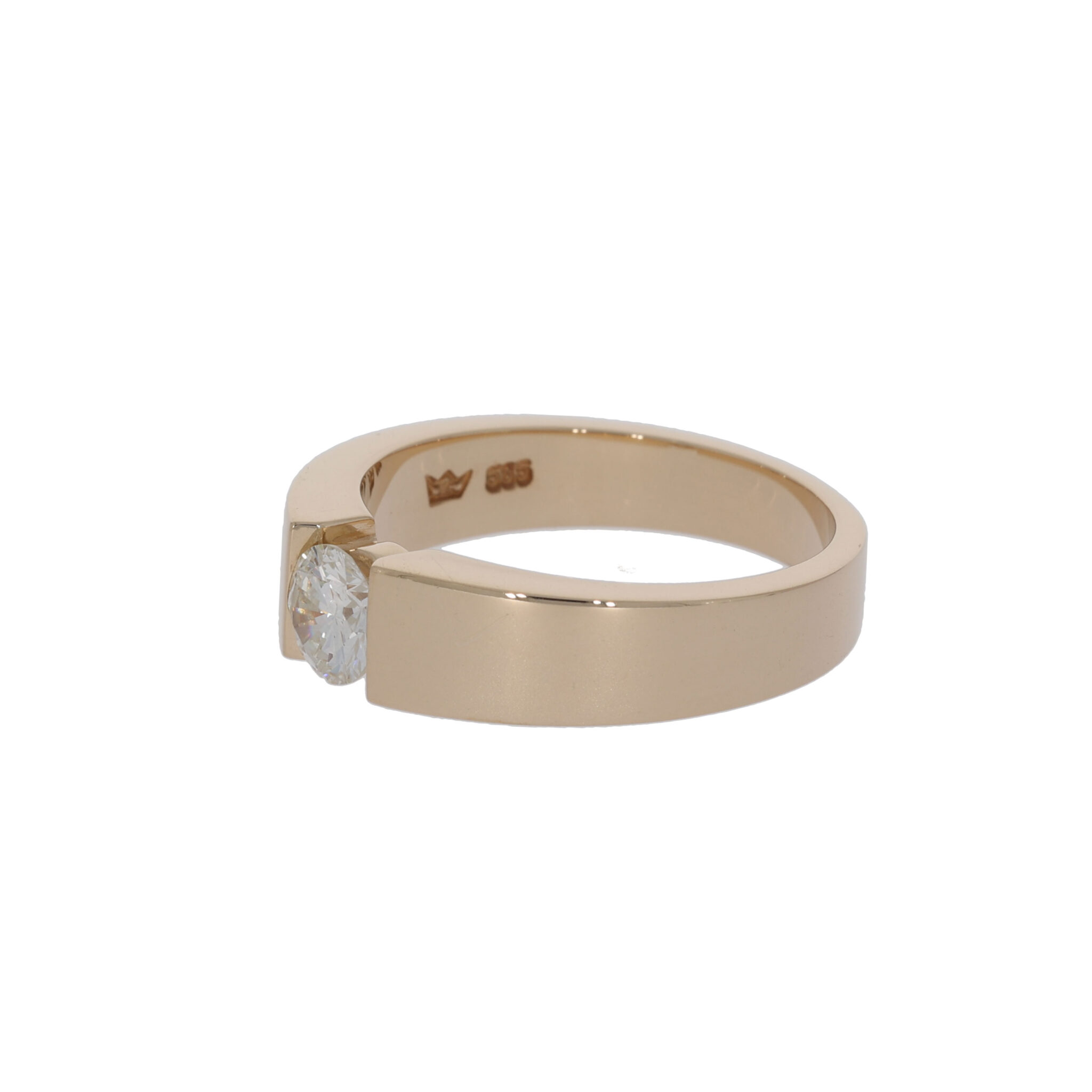 Spannring Gelbgold 585 / 14K mit ca. 0,55ct Diamant - Bild 2