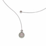 Halsreif in 750 Weißgold, Brillanten zus. Ca. 0,36ct. und eine Tahiti Zuchtperle - Bild 3 Vorschau