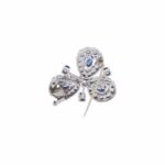 Brosche Weißgold 750 / 18K mit 1,5ct Saphir und 3,13ct Diamanten - Bild 4 Vorschau