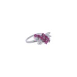 Cocktailring Gr.51 Weißgold 750 / 18K mit ca. 1ct Rubine und 0,5ct Diamanten - Bild 2 Vorschau