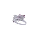 Cocktailring Gr.51 Weißgold 750 / 18K mit ca. 1ct Rubine und 0,5ct Diamanten - Bild 4 Vorschau