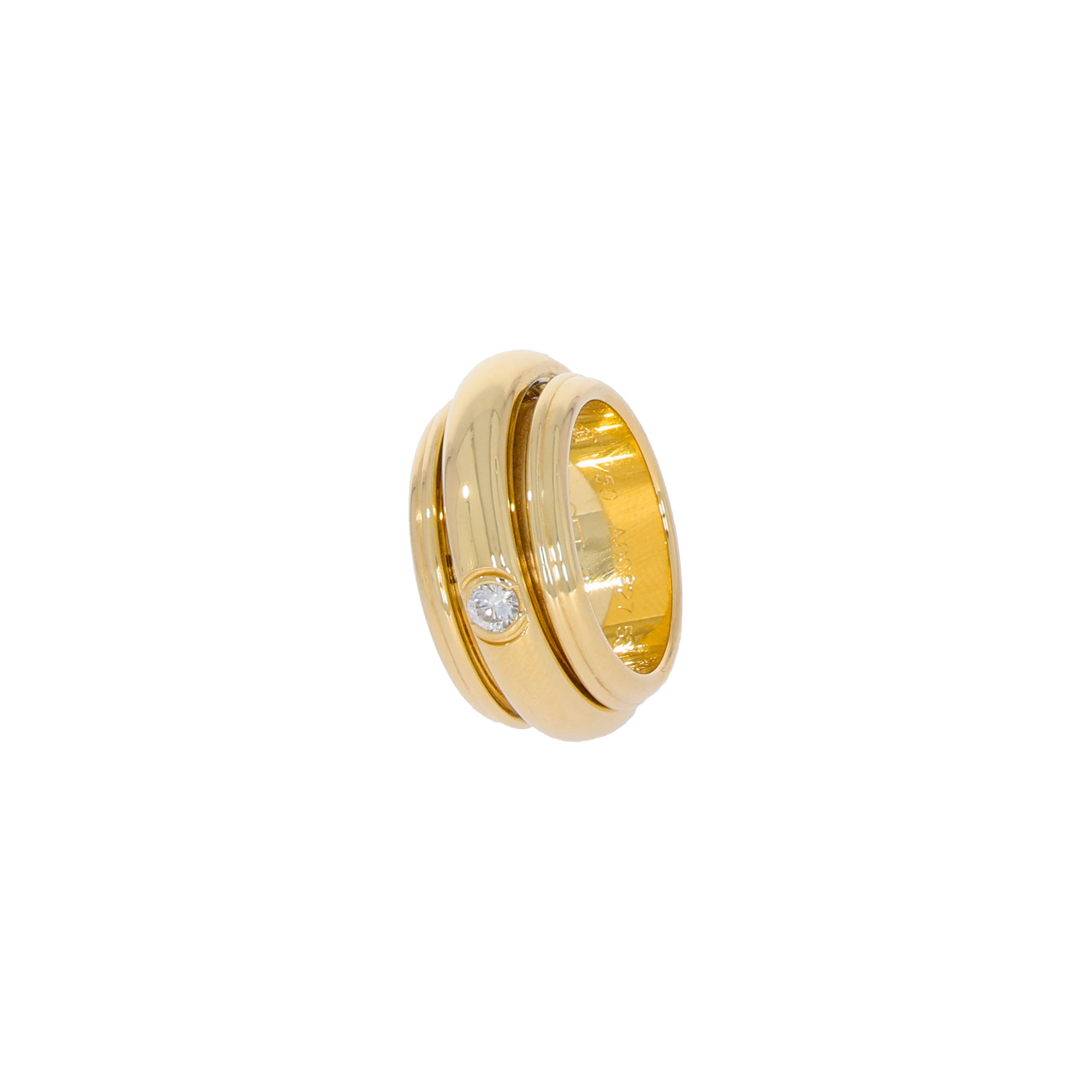 Piaget Drehring Gr. 53 Gelbgold 750 / 18K mit ca. 0,3ct Diamanten - Bild 4