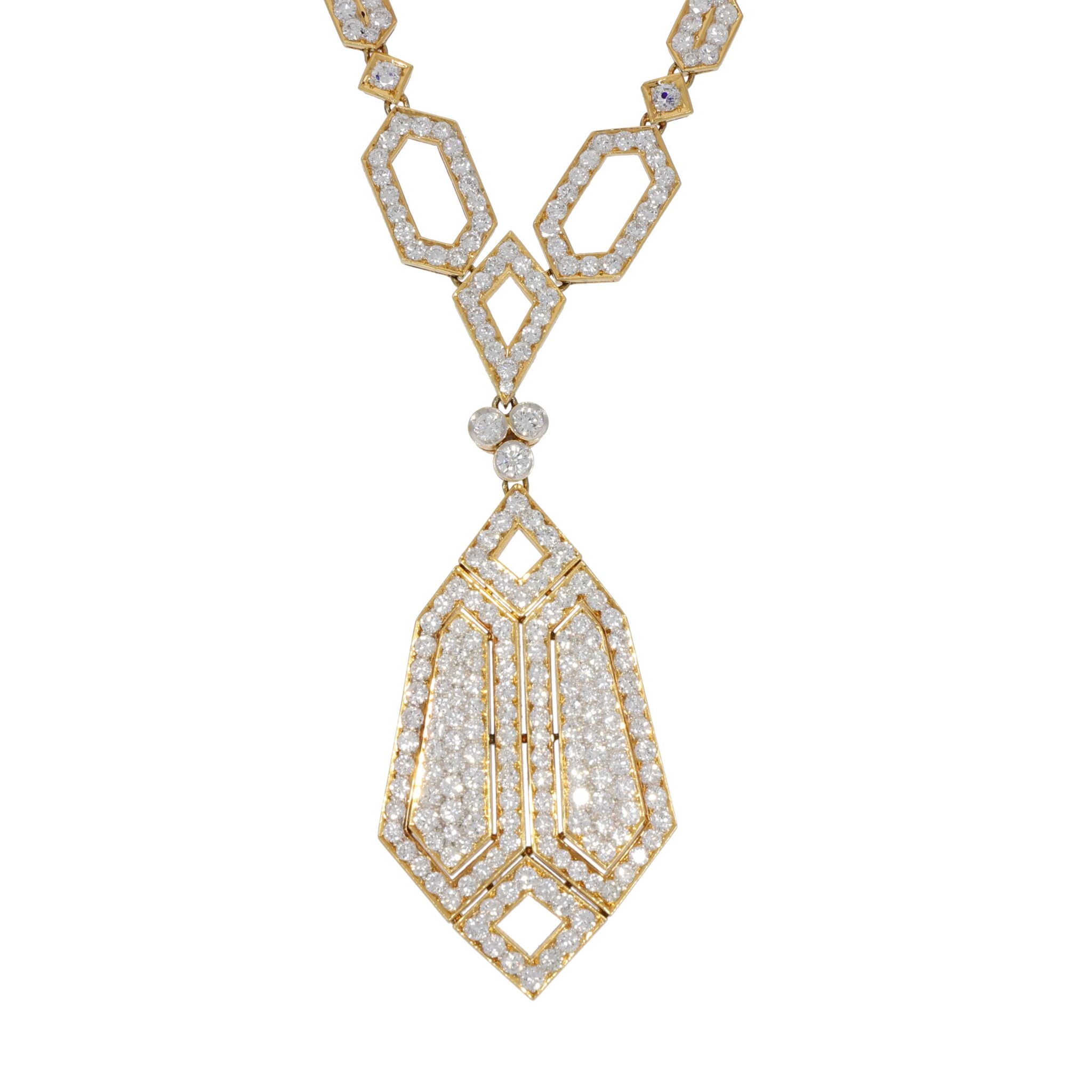 Sautoir Collier Gelbgold 750 / 18K mit ca. 26ct Diamanten - Bild 2