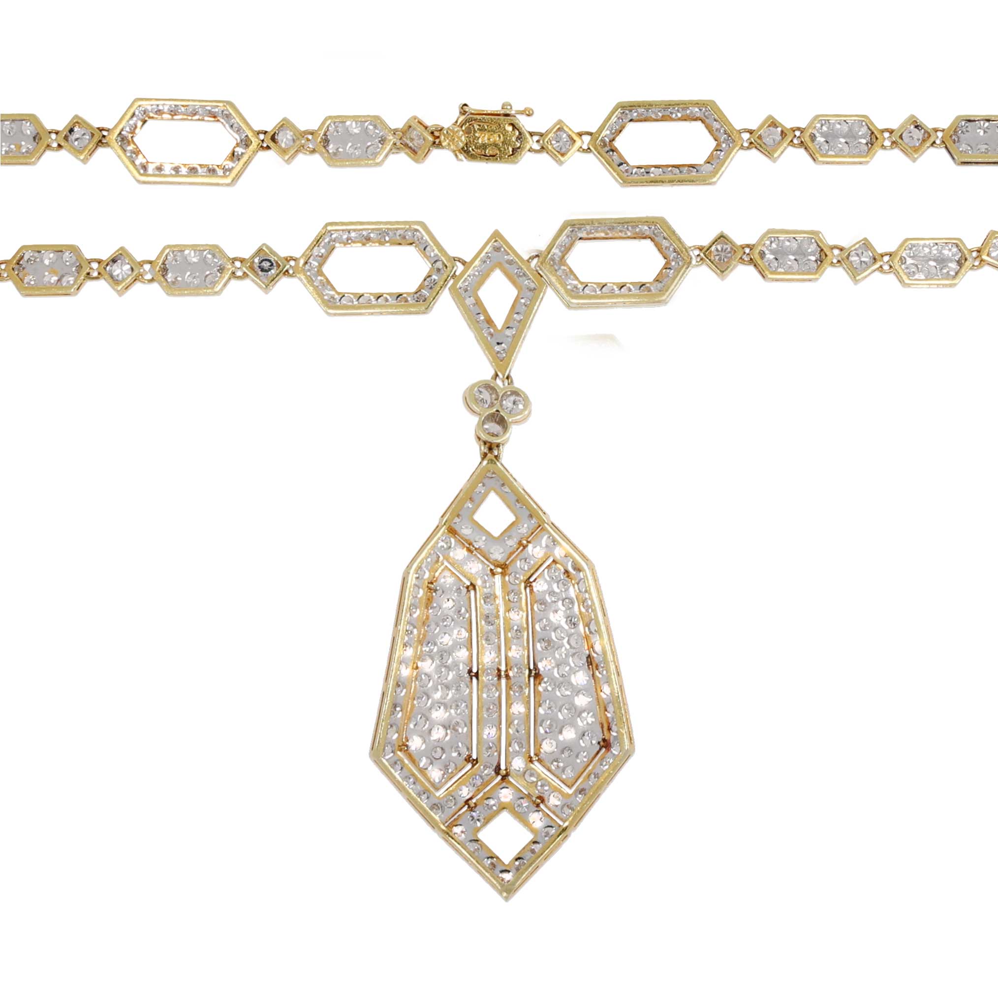 Sautoir Collier Gelbgold 750 / 18K mit ca. 26ct Diamanten - Bild 4