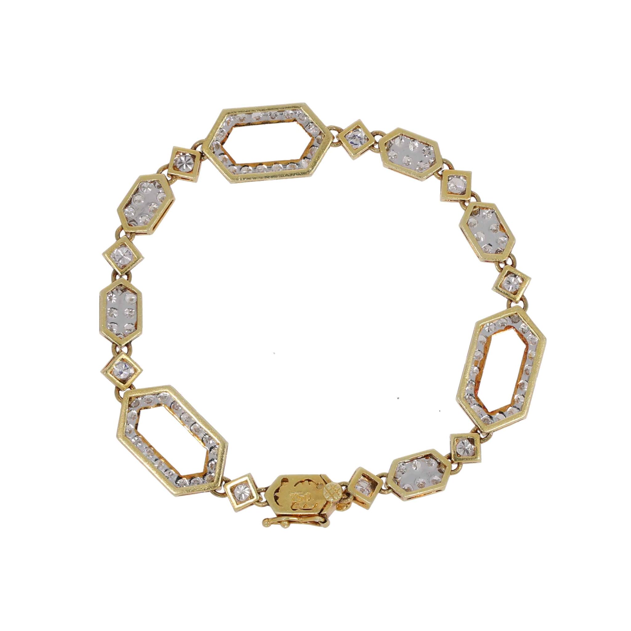 Armband 17,5cm Gelbgold 750 / 18K mit ca.5,34ct Diamanten - Bild 3