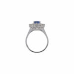 Ceylonsaphir Ring Gr.60 Weißgold 750 / 18K mit ca. 1,5ct Diamanten - Bild 4 Vorschau