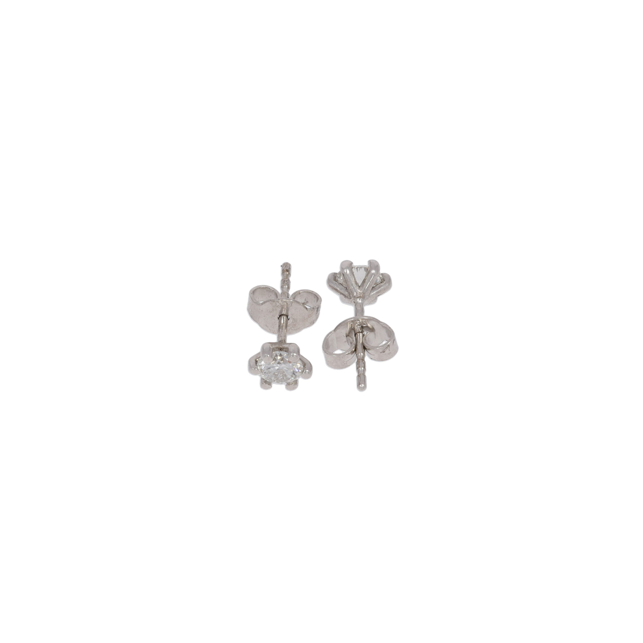 Solitär Ohrstecker Weißgold 750 / 18K mit ins. 0,62ct Diamanten HRD Zertifikat - Bild 3