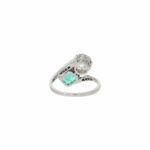 Ring Gr.53 Platin 950 mit Smaragd ca.1,6ct und Diamanten ca. 1,7ct - Bild 3 Vorschau