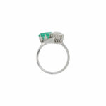 Ring Gr.53 Platin 950 mit Smaragd ca.1,6ct und Diamanten ca. 1,7ct - Bild 4 Vorschau