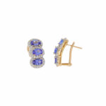 Tanzanit Ohrschmuck Gelbgold 750 / 18K mit ca. 0,5ct Diamanten - Bild 2 Vorschau
