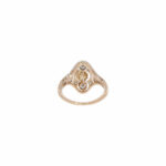 Art Deco Ring Gr.50 Weiß- / Gelbgold 585 / 14K mit ca. 0,25ct Diamanten - Bild 3 Vorschau