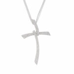 Kette mit Kreuzanhänger Weißgold 750 / 18K mit ca. 1,5ct Diamanten - Bild 2 Vorschau