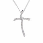 Kette mit Kreuzanhänger Weißgold 750 / 18K mit ca. 1,5ct Diamanten - Bild 3 Vorschau