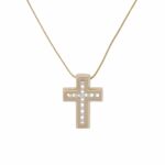 Kette mit Kreuzanhänger Gelbgold 585 / 14K mit ca. 0,25ct Diamanten - Bild 2 Vorschau