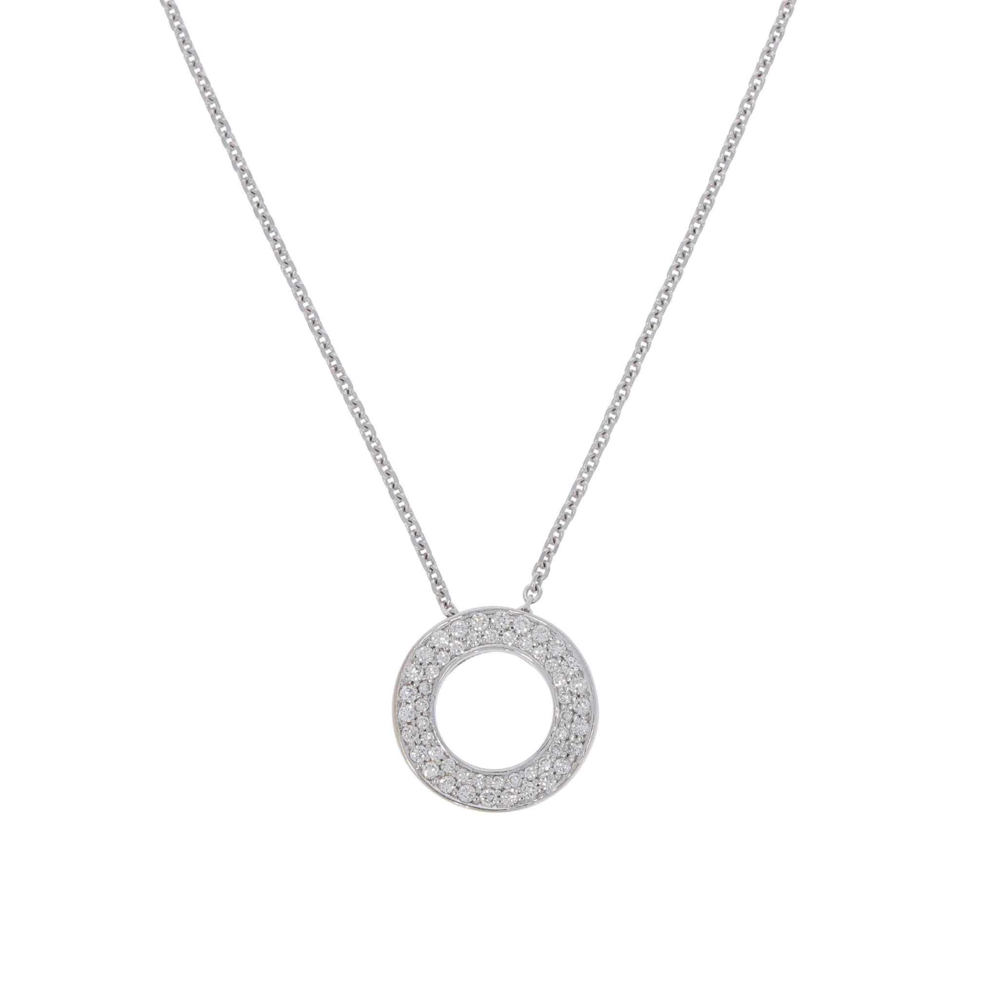 Kette mit Anhänger Weißgold 750 / 18K mit ca. 0,34ct Diamanten - Bild 2