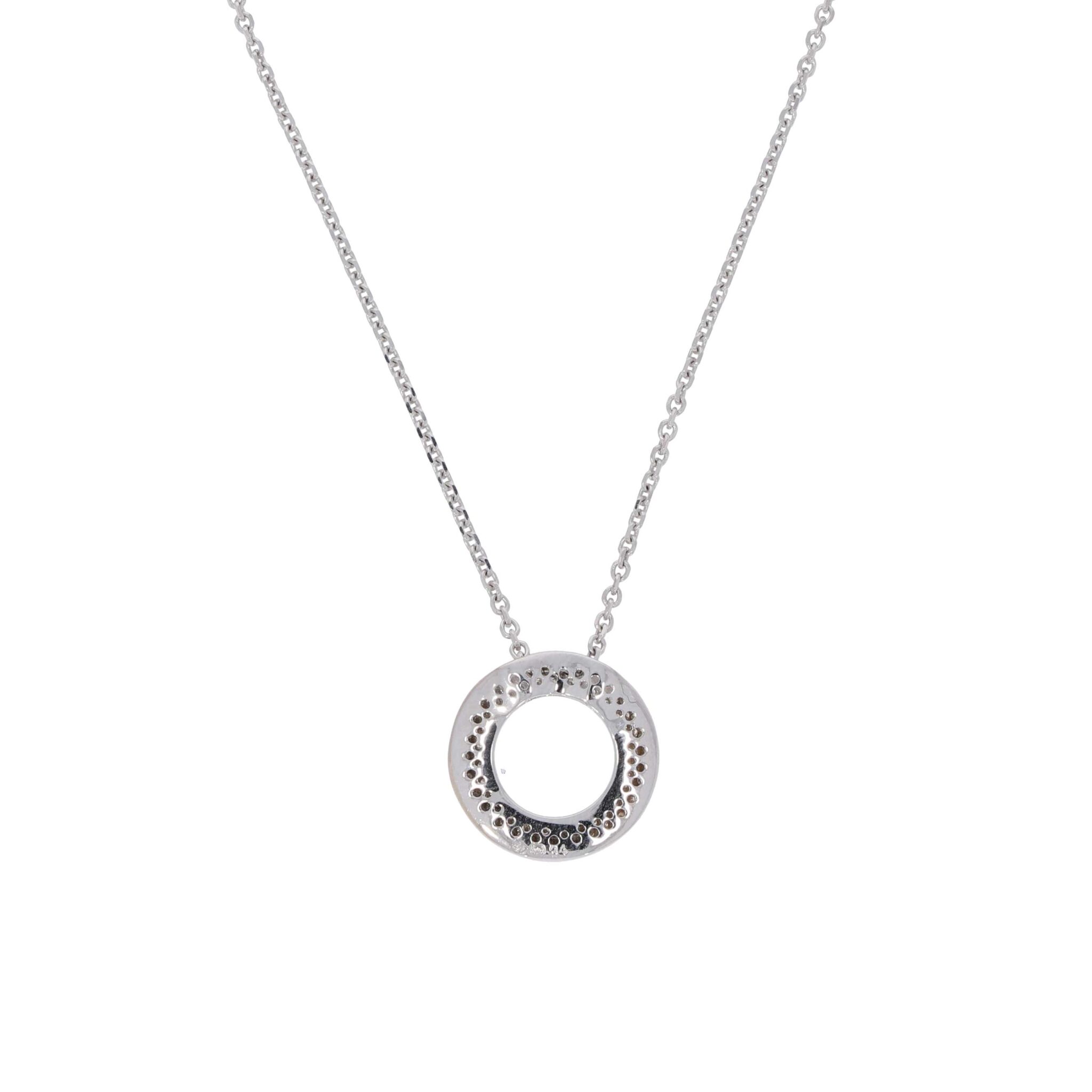 Kette mit Anhänger Weißgold 750 / 18K mit ca. 0,34ct Diamanten - Bild 4