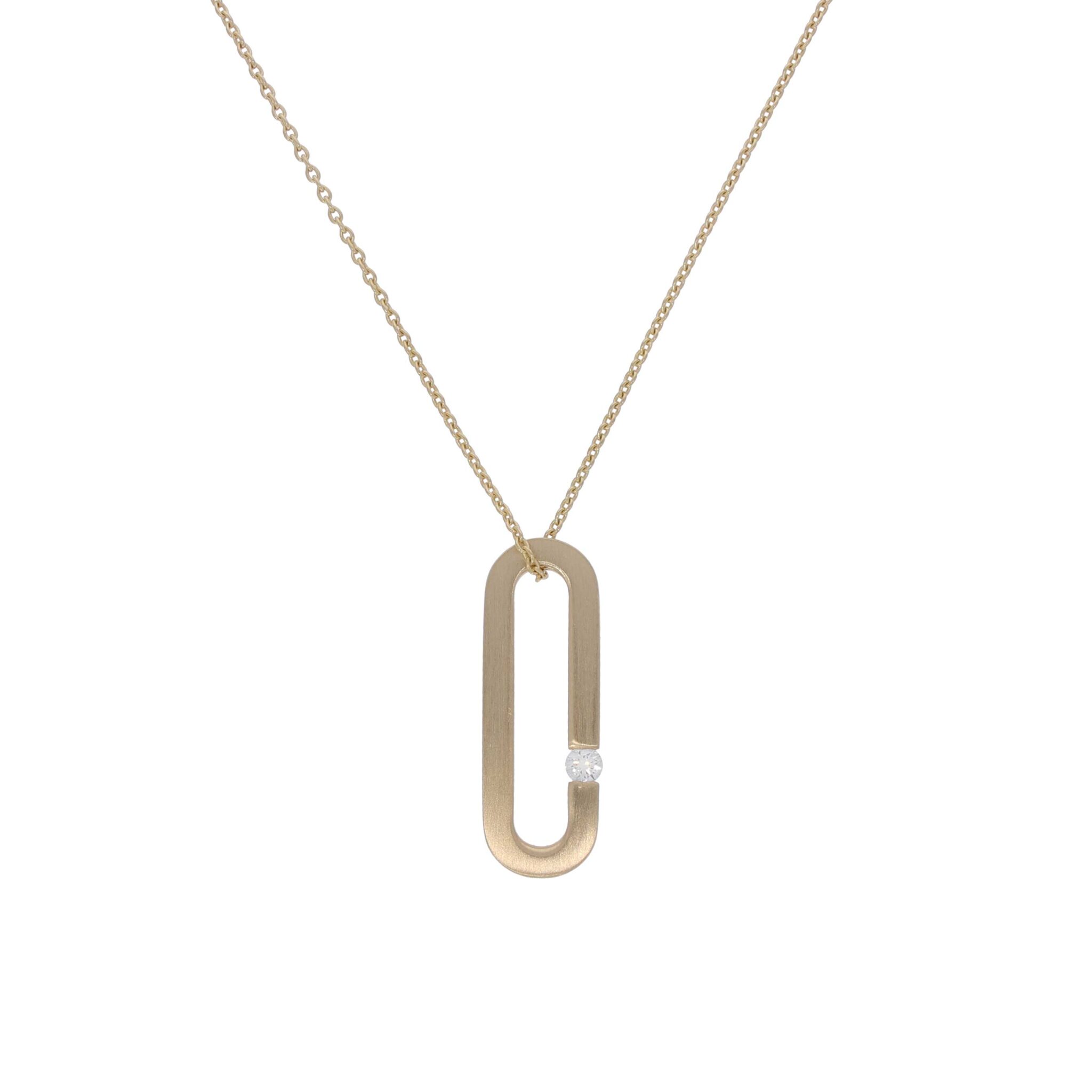 Kette mit Anhänger Gelbgold 585 / 14K mit 0,08ct Diamant - Bild 2