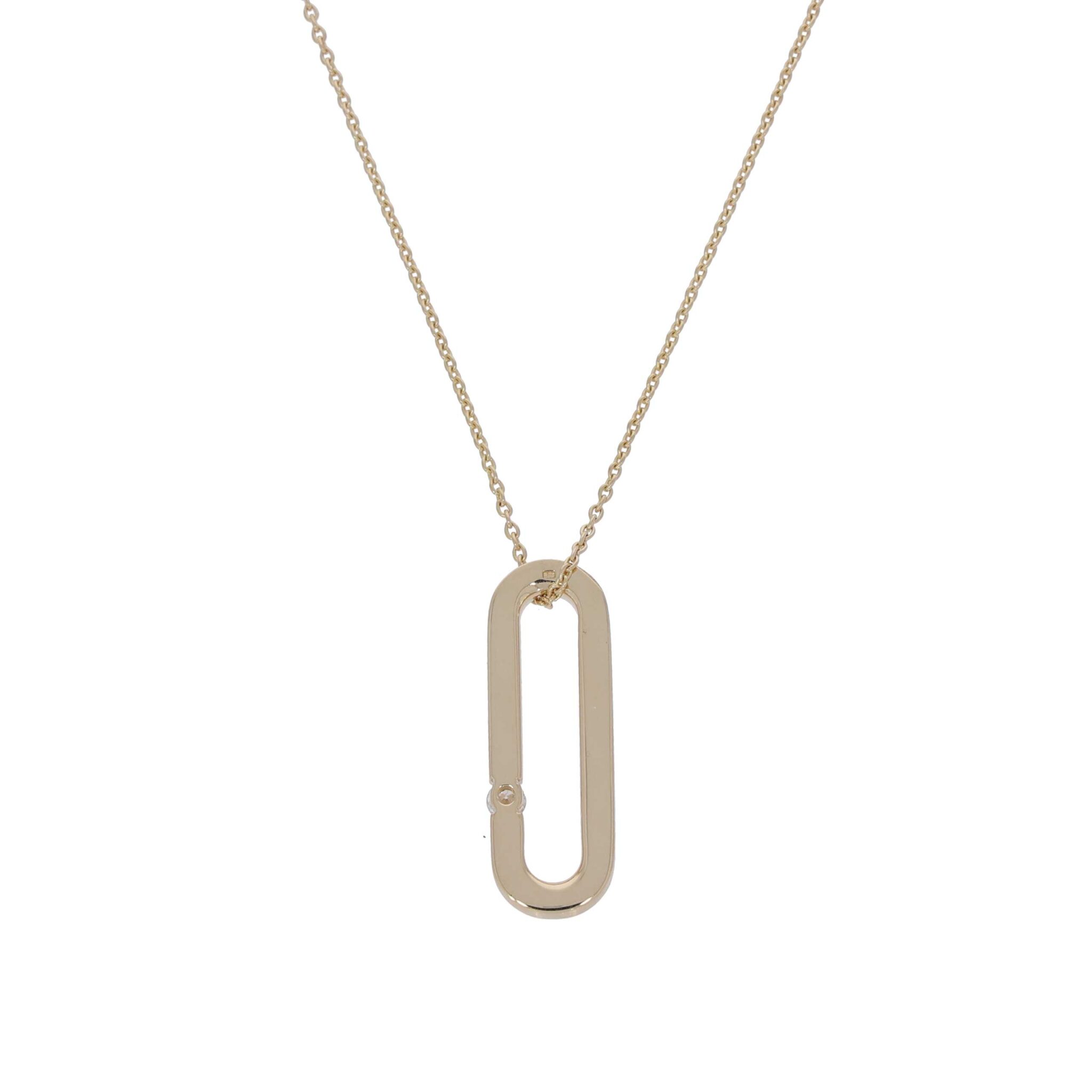 Kette mit Anhänger Gelbgold 585 / 14K mit 0,08ct Diamant - Bild 3