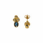 Ohrstecker Gelbgold 750 / 18K mit Saphiren und Diamanten - Bild 2 Vorschau
