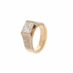 Ring Gr.59 Gelbgold 750 /18K mit ca. 3ct Princess Cut und 1,4ct kleinen Diamanten - Bild 2 Vorschau