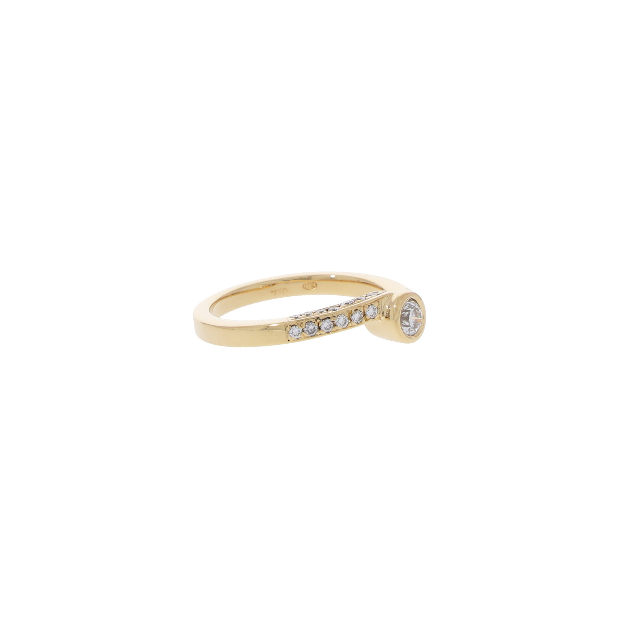 Rüschenbeck Ring Gr.54 Gelbgold 750 / 18K mit ca. 0,4ct Diamanten - Bild 2