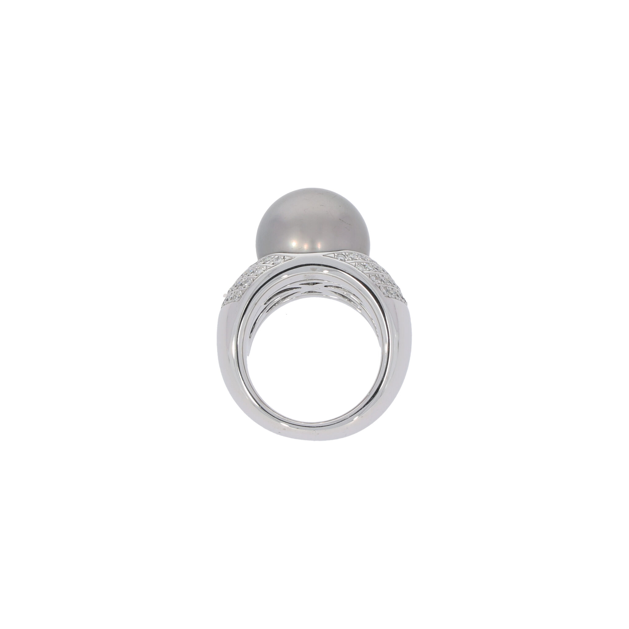 Tahiti Perlen Ring Gr.48,5 Weißgold 750 / 18K mit ca. 0,85ct Diamanten - Bild 2