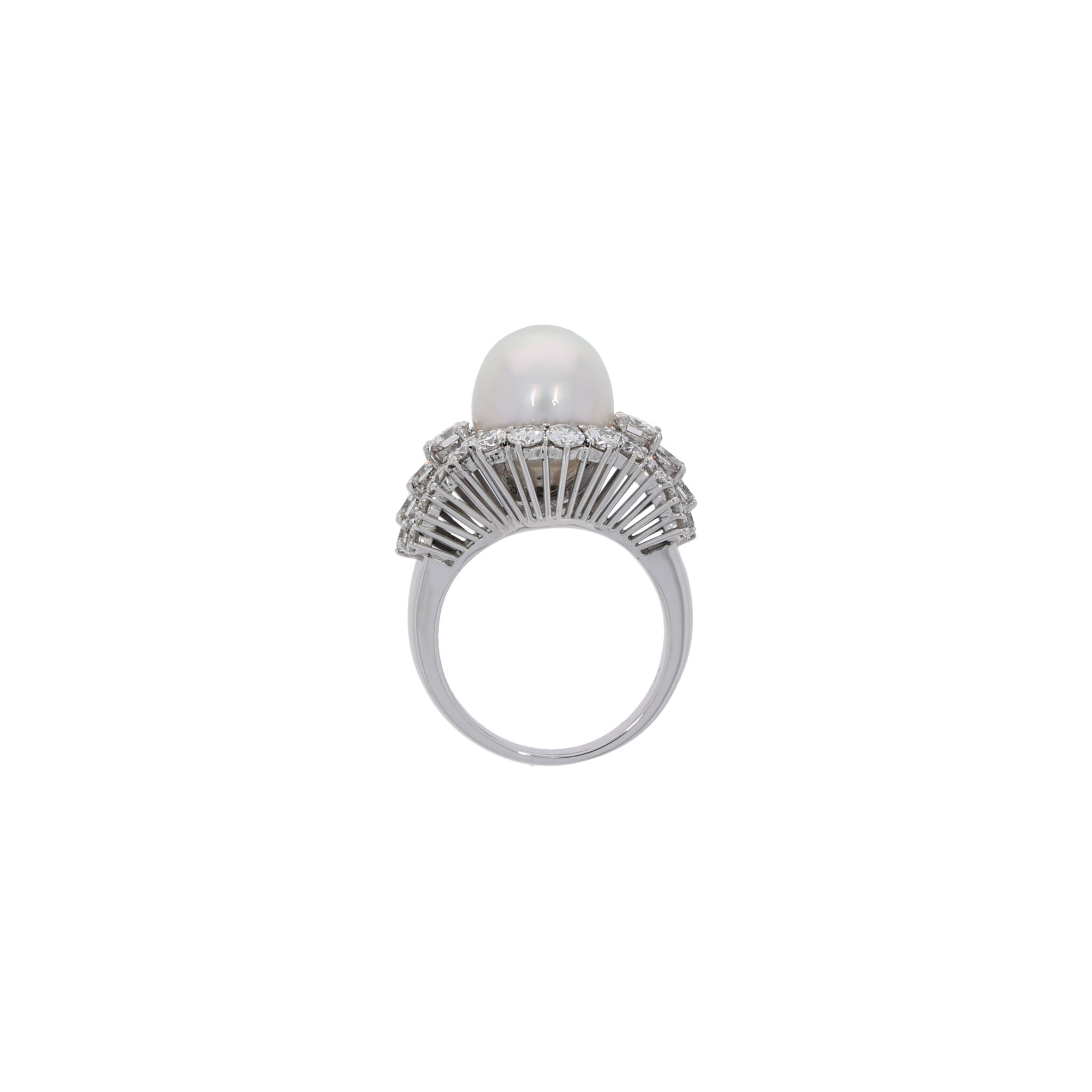 Ring Gr. 57 Weißgold 750 / 18K mit Tahiti Zuchtperle und ca. 2,50 ct Diamanten - Bild 3