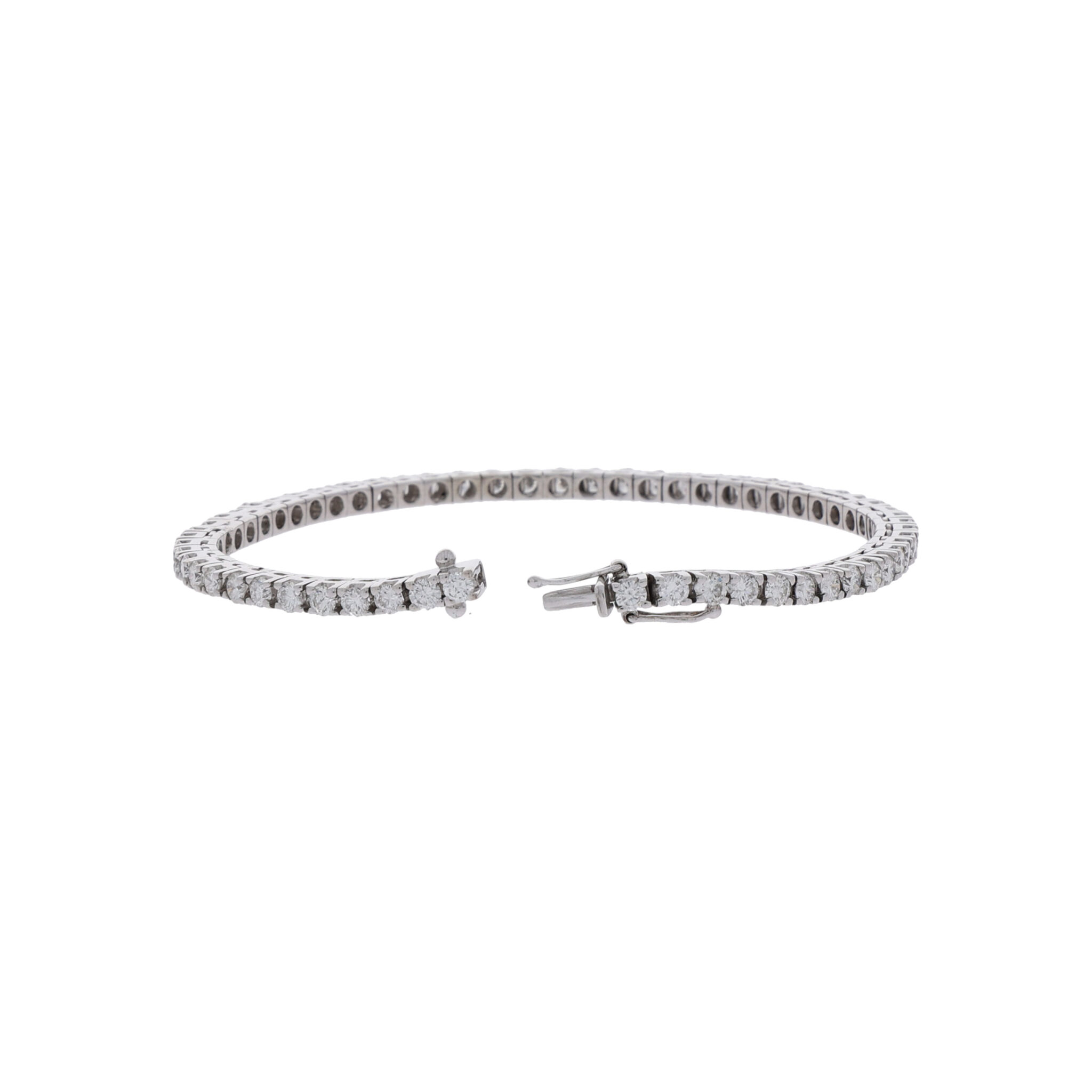 Tennisarmband Weißgold 585 / 14K mit ca. 3ct Diamanten - Bild 3