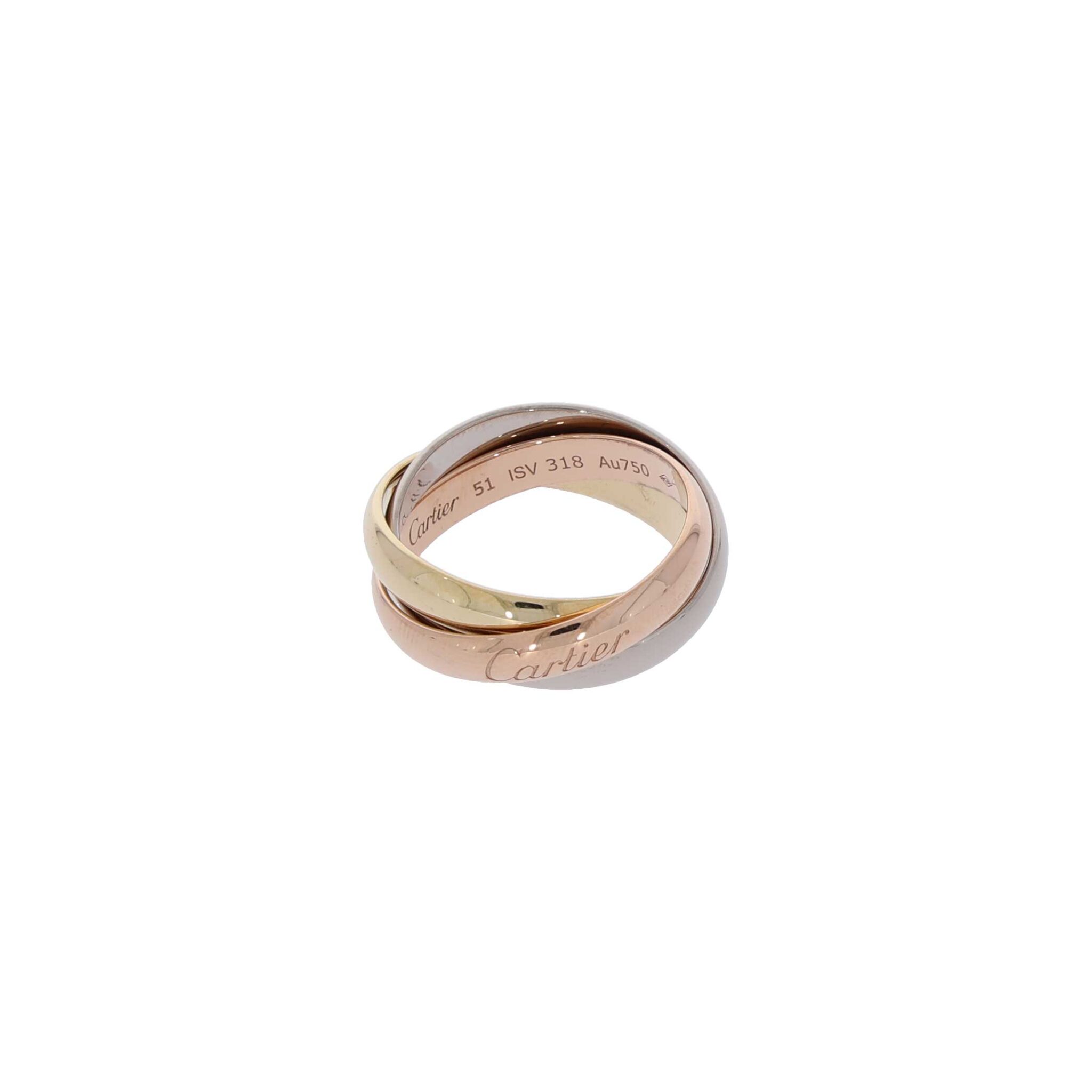 Cartier Trinity Ring Gr.50,5 Mehrfarbiges Gold 750 / 18K mit Box - Bild 2
