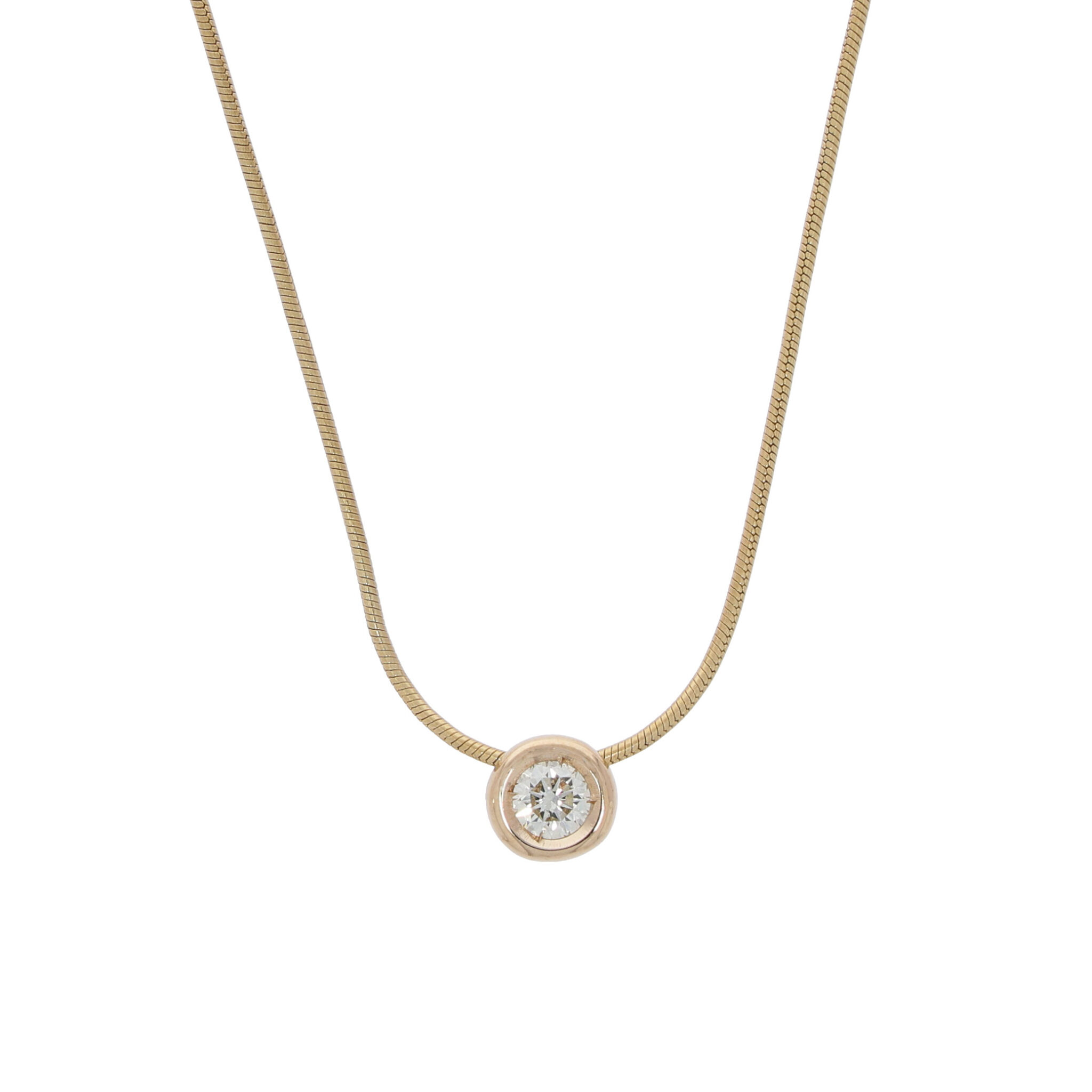 Kette mit Anhänger Gelbgold 585 / 14K mit 0,26ct Diamant - Bild 2