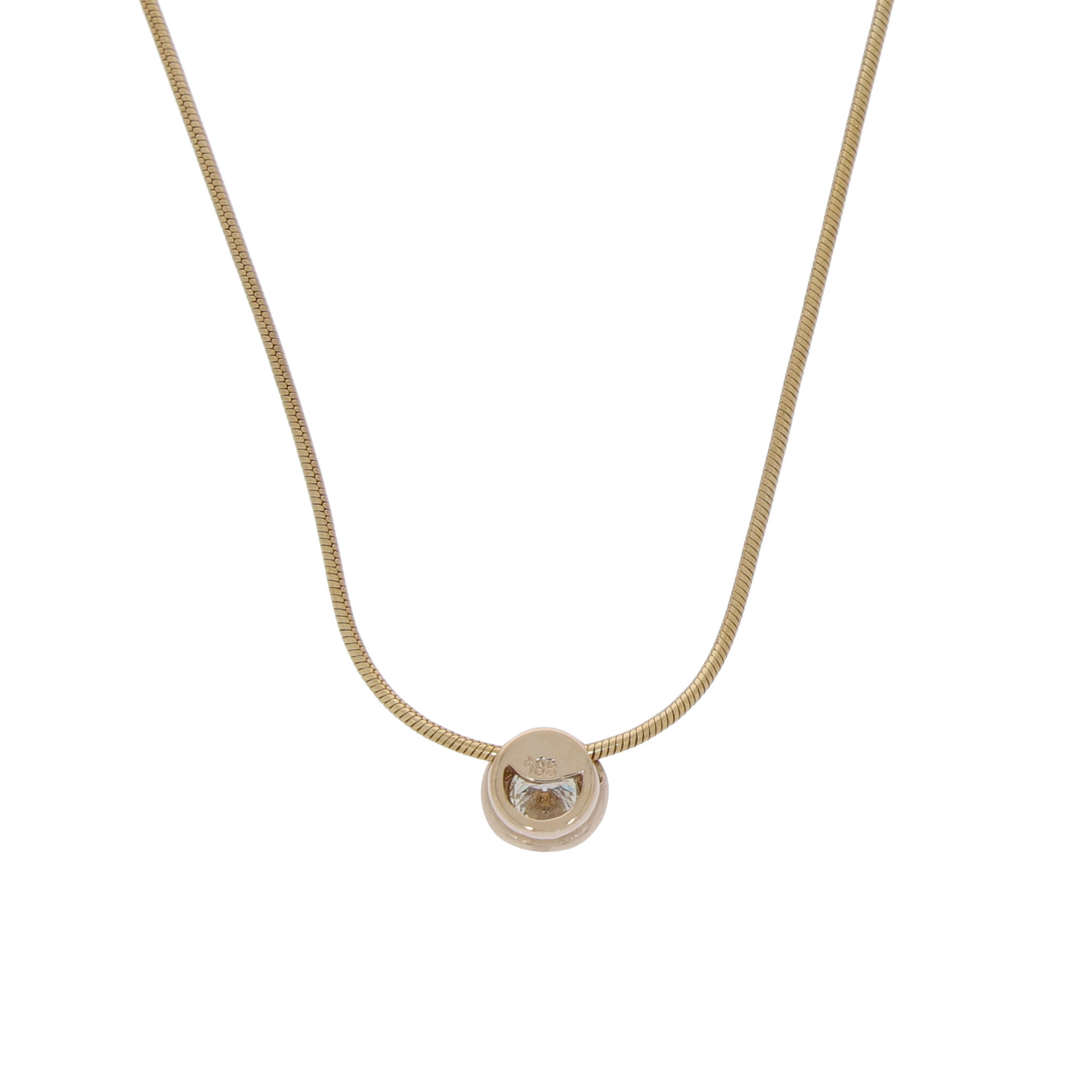 Kette mit Anhänger Gelbgold 585 / 14K mit 0,26ct Diamant - Bild 4