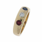 Ring Gr.56 Gelbgold 750 / 18K mit Diamant, Saphir und Rubin Vorschau