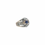 Ring Gr.51 Gelbgold / Silber mit 1,2ct Diamanten und 0,3ct Saphir - Bild 3 Vorschau
