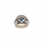 Ring Gr.51 Gelbgold / Silber mit 1,2ct Diamanten und 0,3ct Saphir - Bild 4 Vorschau