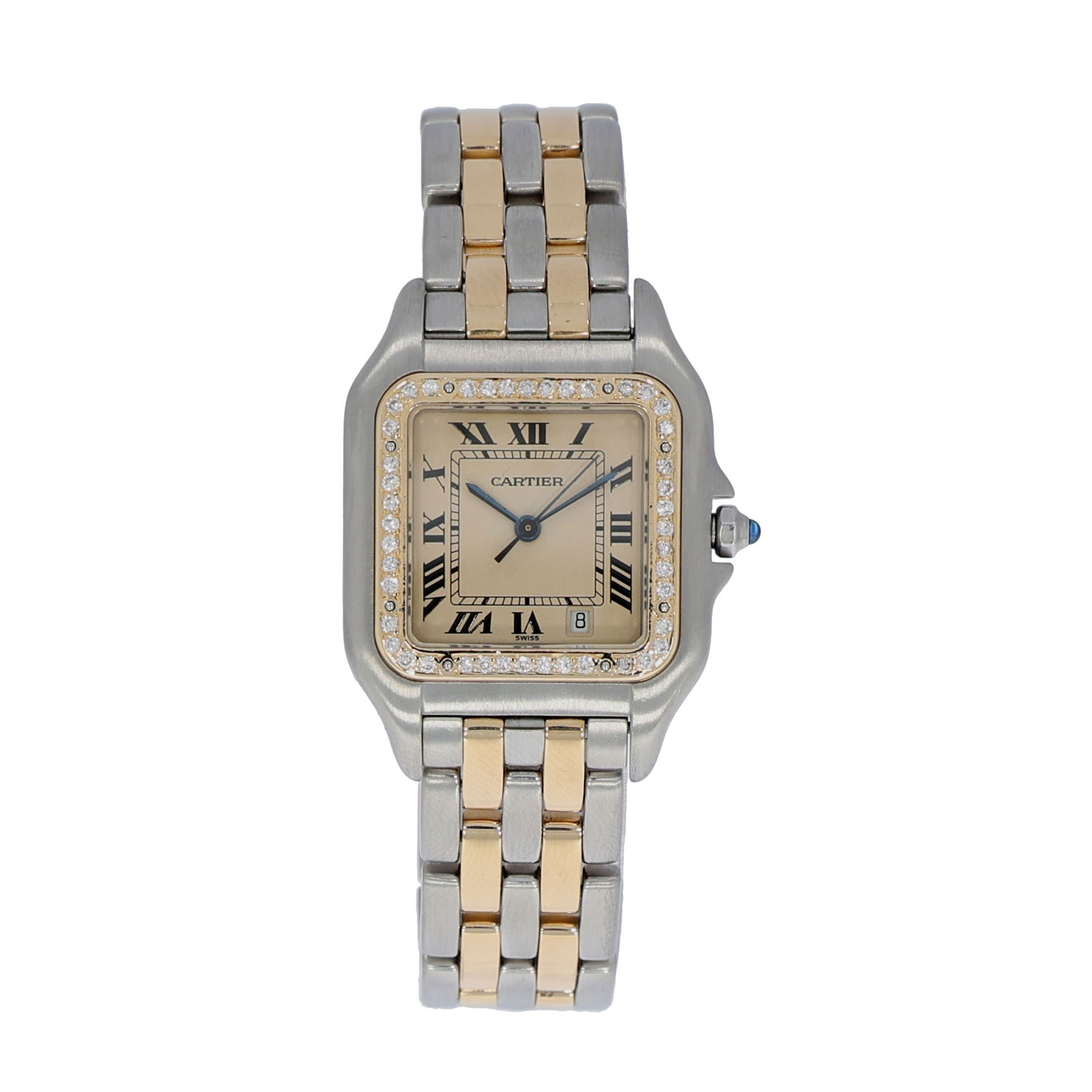 Cartier Panthère Ref. 187049 2 row gold with Diamonds Aftermarket ca. 1990