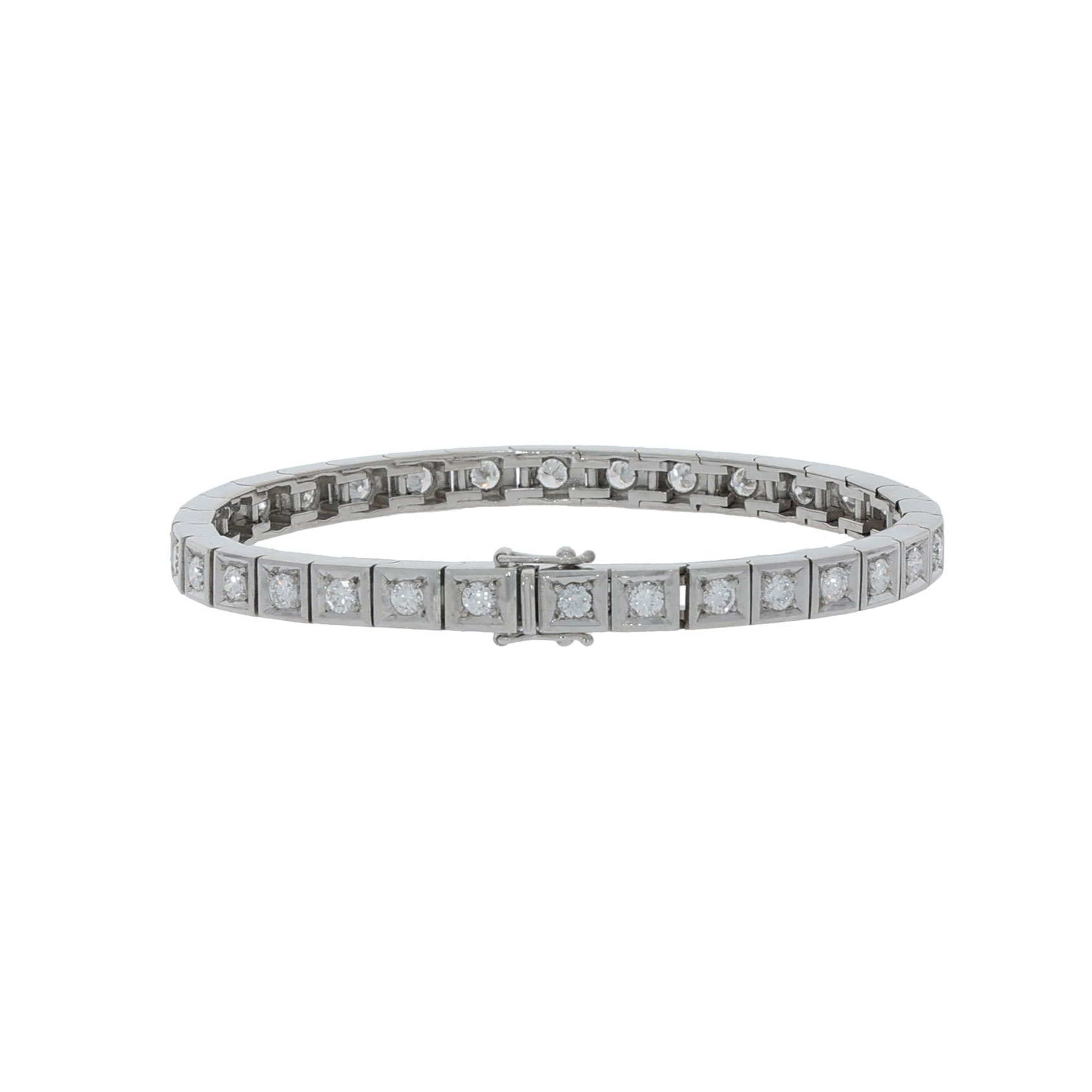 Rieviérearmband 18,5cm Weißgold 585 / 14K mit 2,88ct Diamanten - Bild 2
