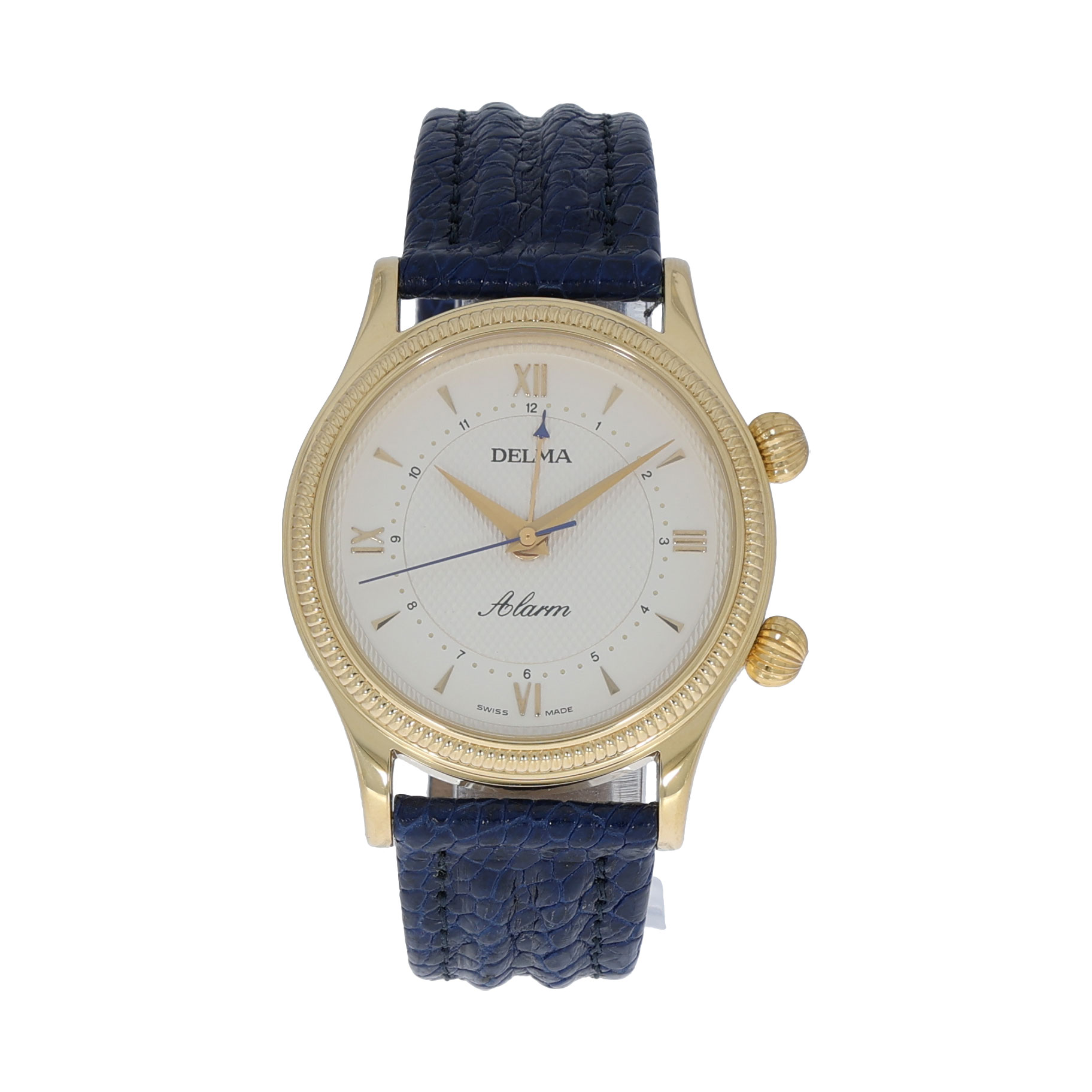 Delma Klondike Jahresuhr 1995 Gold 18K Wecker NOS ungetragen