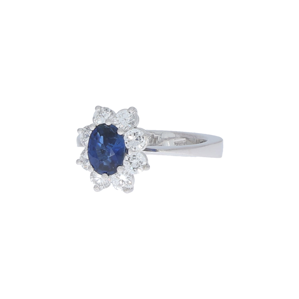Diamant Saphir Ring Weißgold 750/18K. Gr 52 IF/G - Bild 2