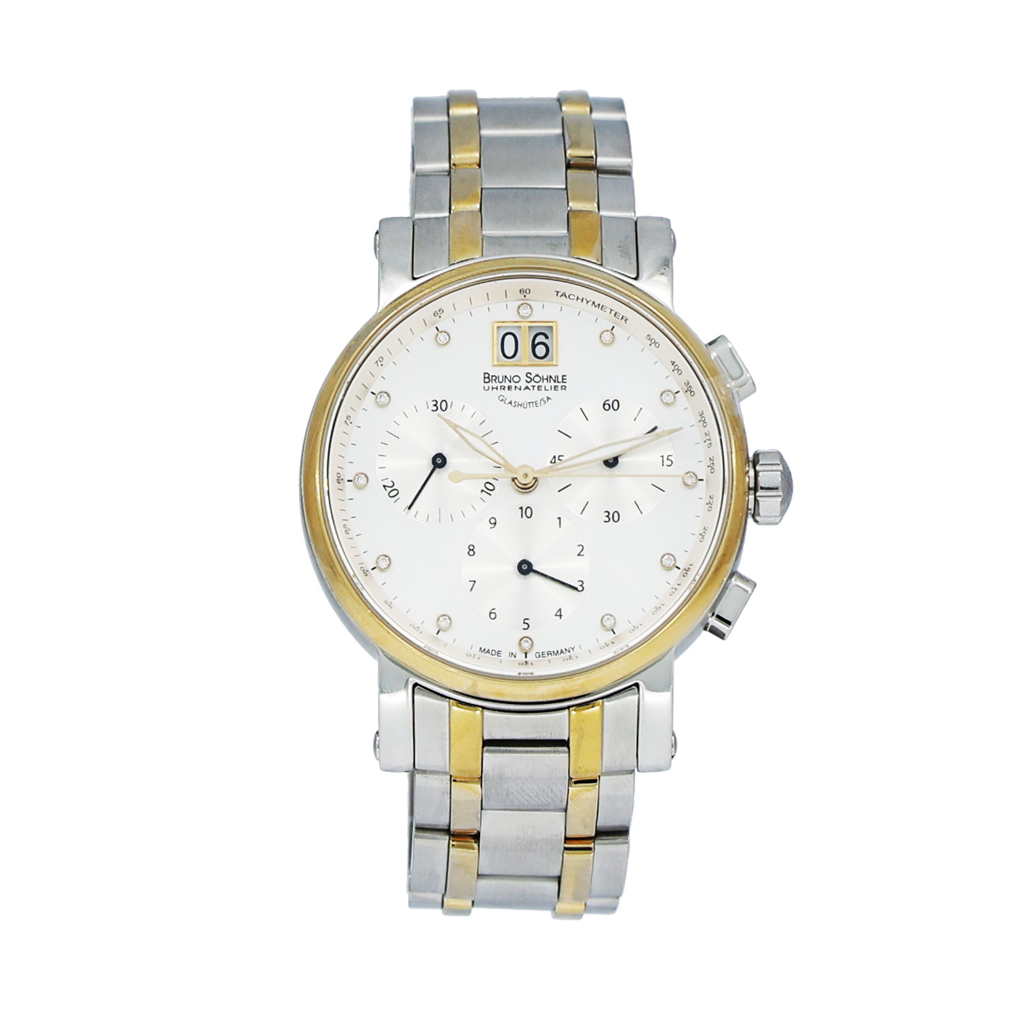 Bruno Söhnle Chronograph bicolor Quarz mit Panorama Datum