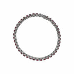 Rubin Tennisarmband Weißgold 585/14k. 17,5cm - Bild 2 Vorschau