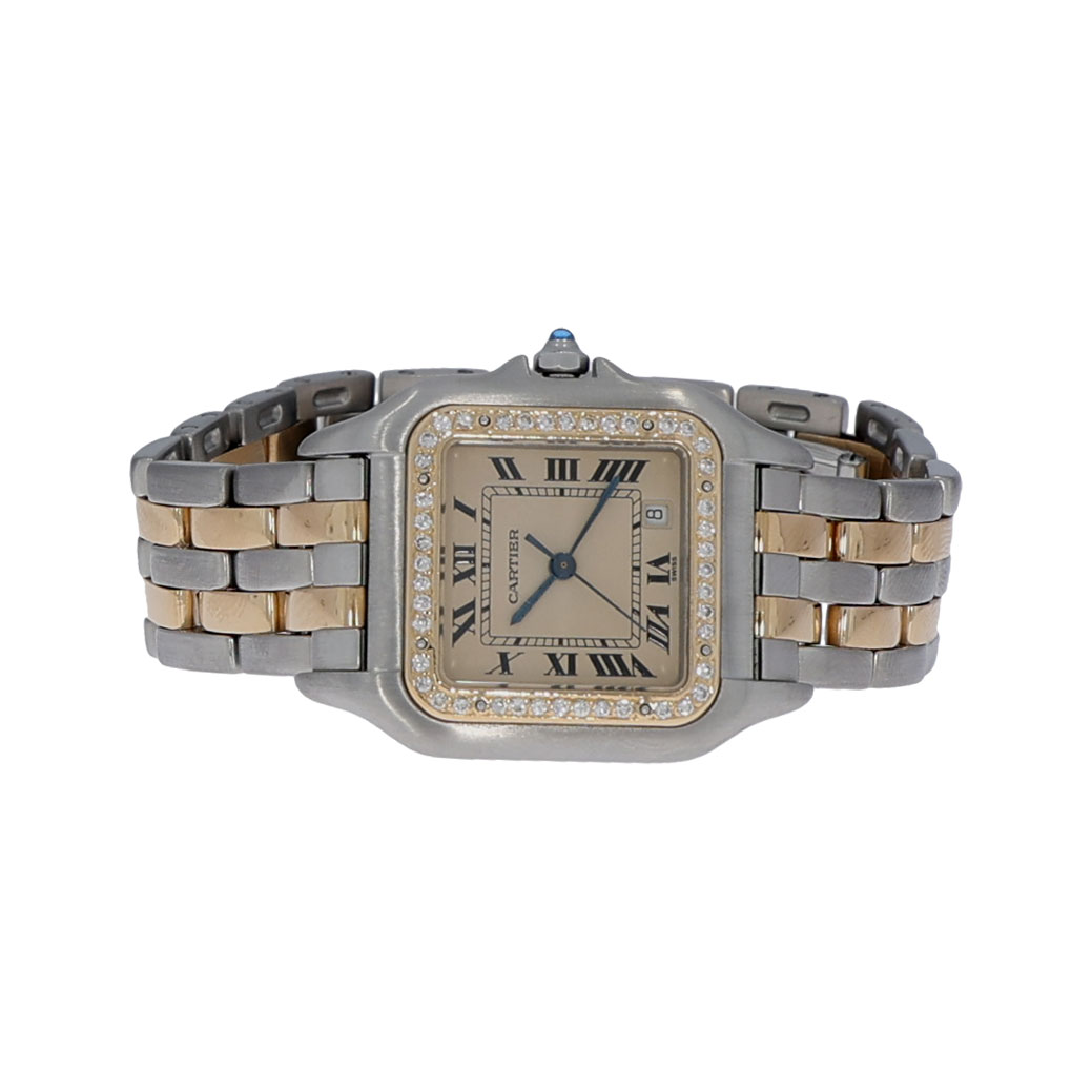 Cartier Panthère Ref. 187049 2 row gold with Diamonds Aftermarket ca. 1990 - Bild 4