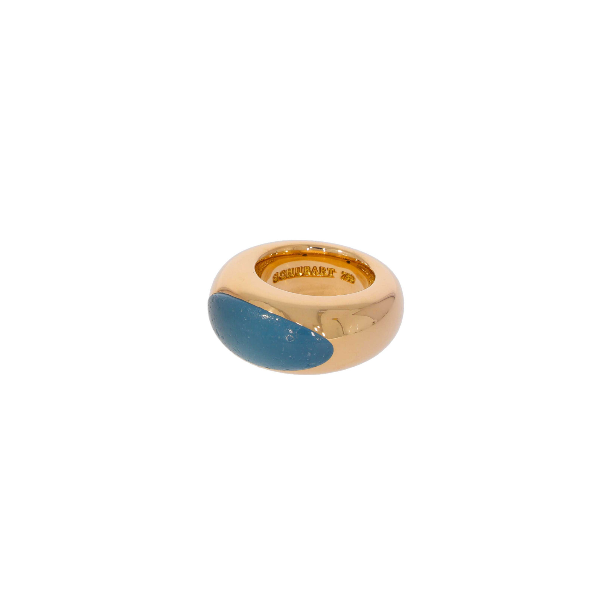 Massiver Bandring von Schubart Gelbgold 750 / 18K mit blauen Topas - Bild 2