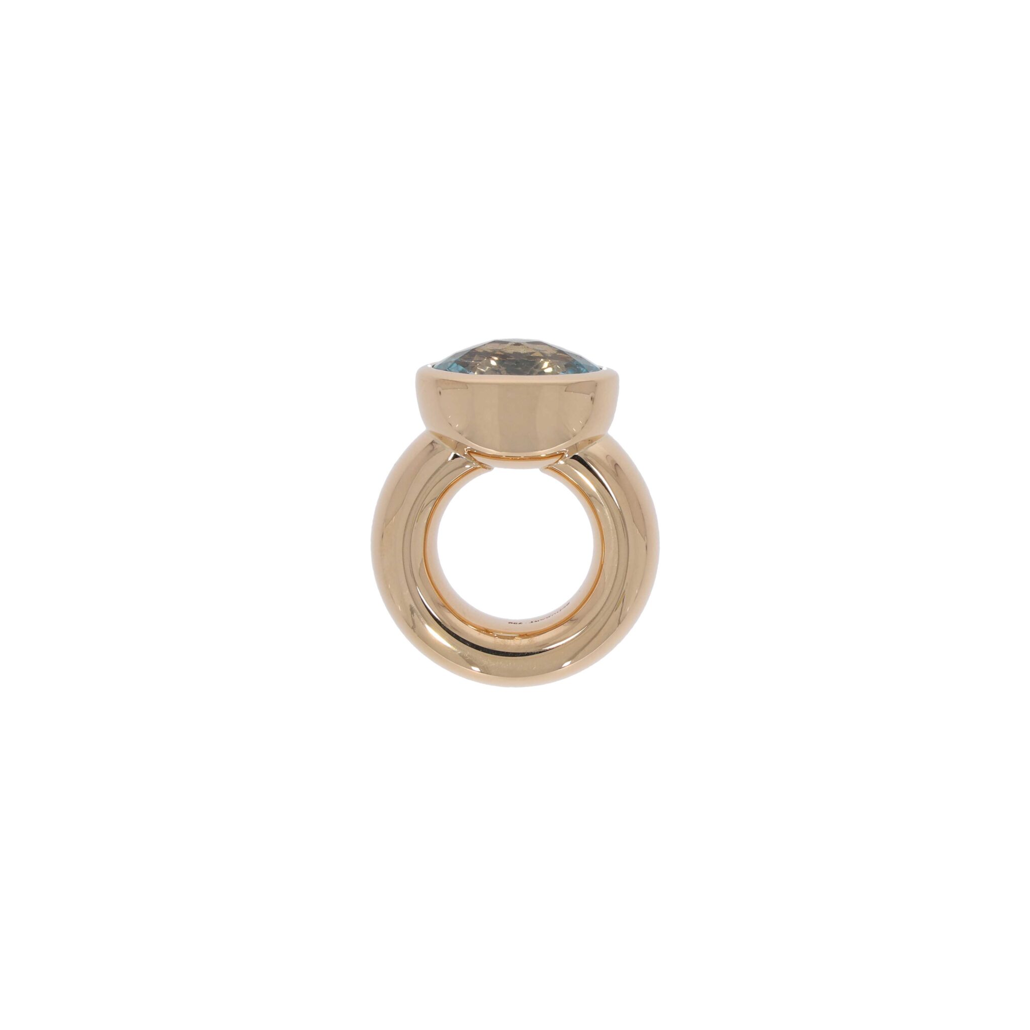 Massiver Bandring von Schubart Gelbgold 750 / 18K mit blauen Topas - Bild 3
