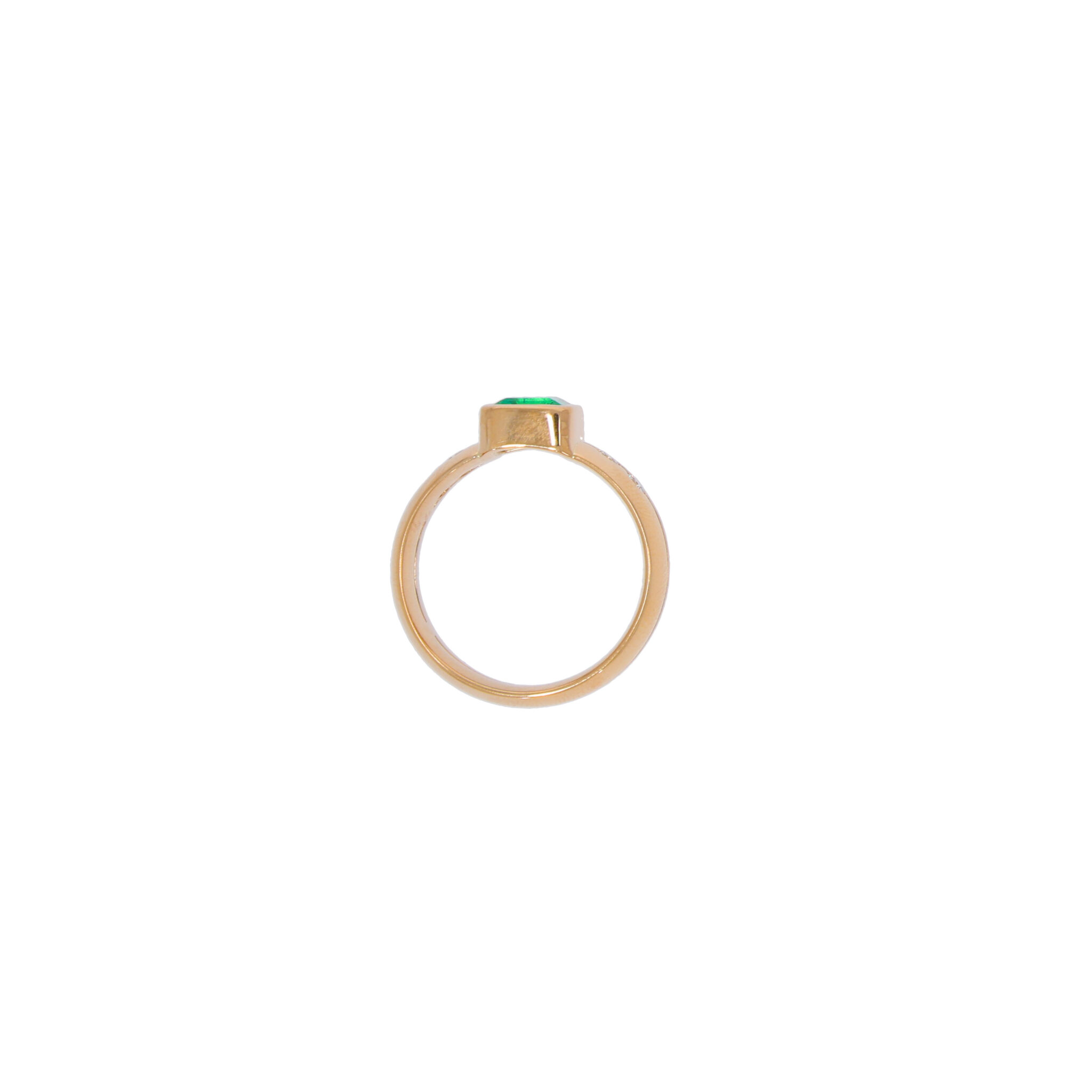 Smaragd Ring Gr. 56,5 Gelbgold 750 / 18K mit 0,2ct Diamanten - Bild 4