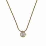 Solitär Tropfen Anhänger 0,6ct Gelbgold 750 / 18K mit Schlangenkette - Bild 2 Vorschau