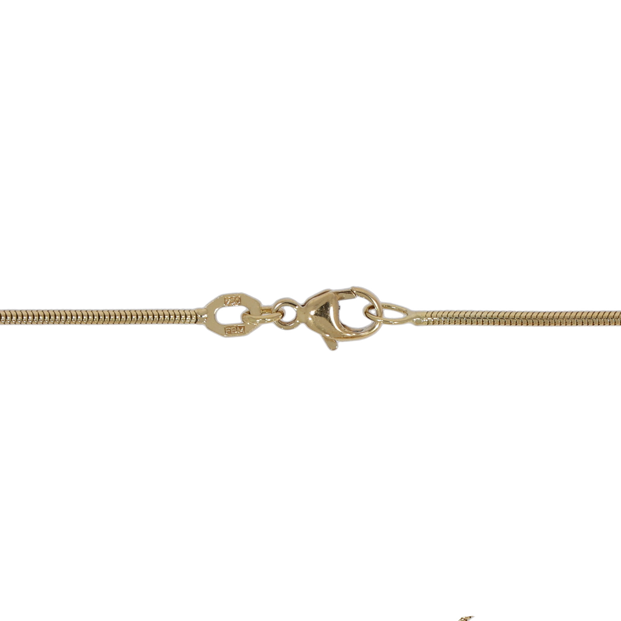 Solitär Tropfen Anhänger 0,6ct Gelbgold 750 / 18K mit Schlangenkette - Bild 3