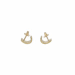 Halbcreolen als Stecker Gelbgold 750 / 18K mit ca. 0.12ct Diamanten - Bild 2 Vorschau