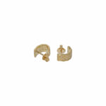 Halbcreolen als Stecker Gelbgold 750 / 18K mit ca. 0.12ct Diamanten - Bild 4 Vorschau